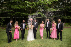 adelaide hills wedding venue inglewood bridal party champagne